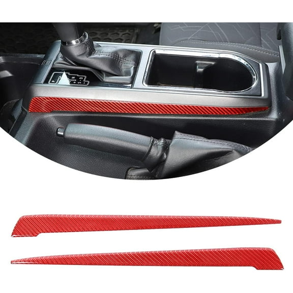 TINKI Soft Carbon Fiber Car Gear Shift Side Decorative Strip Stickers Trim Fit for Toyota Tacoma 2015 2016 2017 2018 2019 2020 2021 2022 2023