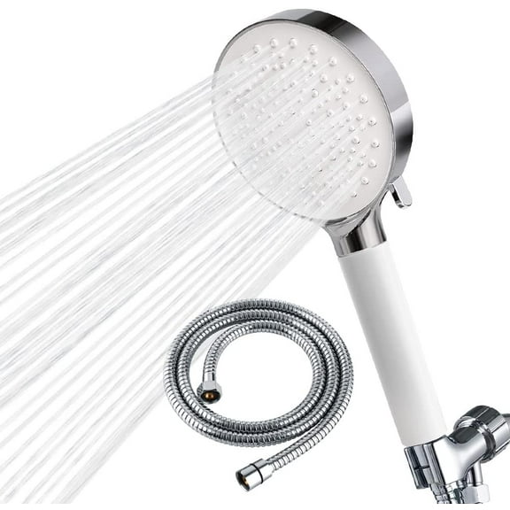 Newentor Shower Head, High Pressure 6 Spray Modes Handheld Shower Head, with 59" Hose and Bracket, 3 Stage Water Softener Shower Head Filters for Hard Water