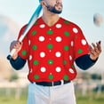 thumbnail image 6 of Daiia White and Green Polka Dot Mens Baseball Jersey Button Down Shirts Short Sleeve Sports Uniforms-XX-Large, 6 of 9