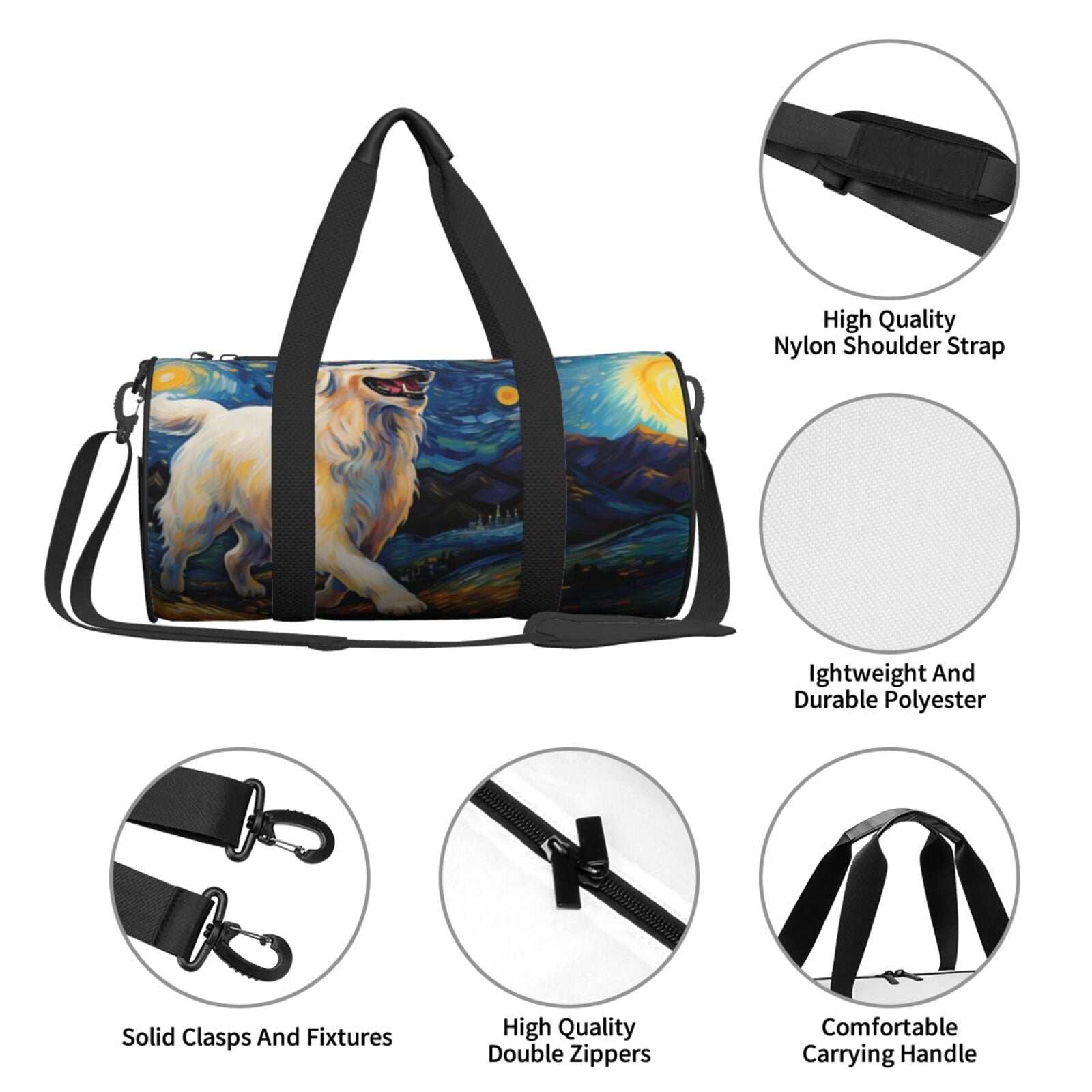 Vsdgher Vintage Starry Sky Labrador A 45L Foldable Duffel Bag, Sports Gym Bag,Overnight Bag, Portable Weekender Bag for Airplanes