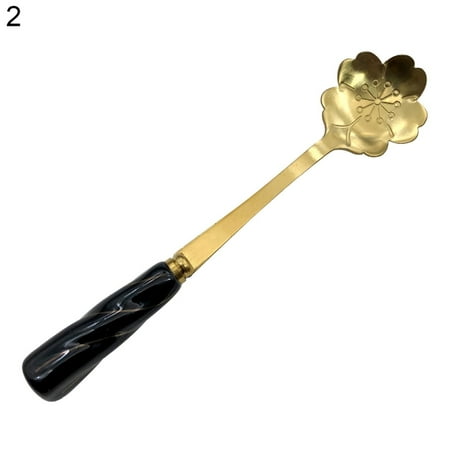 

TIANYUHE Coffee Mixing Spoon Petal Shape Kitchen Gadget Stainless Steel Ice Cream Demitasse Scoop for Home