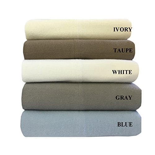 Sheet Set Flannel Queen Size 4PC 100% Cotton Deep Pocket Soft Heavy Duty Gray 