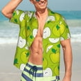 thumbnail image 5 of Picia Green Apple Gentle Cotton Regular Fit Short Sleeve Casual Hawaiian Shirt for Men-Small, 5 of 9