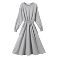 thumbnail image 1 of Vestido midi de manga larga con cinturón para mujer de invierno y otoño Adepaton BST2002053-5, 1 of 7