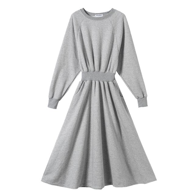 Vestido midi de manga larga con cinturón para mujer de invierno y otoño Adepaton BST2002053-5