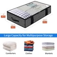 thumbnail image 4 of 2 Pack 90L Under Bed Storage Bags with Reinforced Handles,Underbed Storage with Clear Window,Breathable Non-woven Closet Storage for Blanket, Pillows, Comforters and Quilts,Linen-like Grey, 4 of 6
