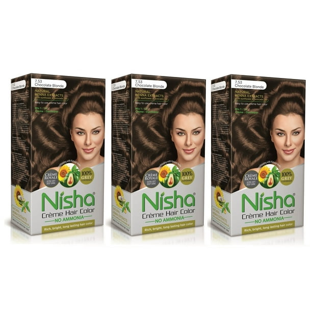 Nisha Creme Hair Color Natural Henna Extract Hair Dye Colour 7.53