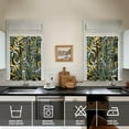 thumbnail image 4 of Kitchen Curtains 36 Inch Short - 3 Panel Set, Rod Pocket Window Curtain with Tropical Leaf Botanical Print, 100% Polyester for Farmhouse, Cafe, Kitchen, Bedroom, Easy Wash, 4 of 6