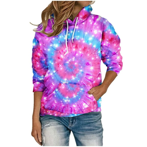 Dyegold Hooded Sweatshirt For Women My Orders Vintage Pullover Long Sleeve Fleece Fashion Tie Dye Camo Sweater Workout Teen Girls Jacket Casual Hooded Hoodie Winter Graphic Lightweight Outfits