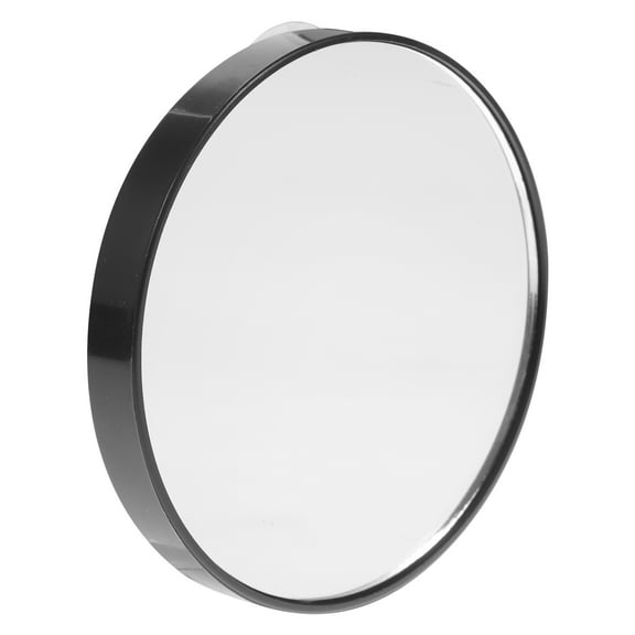 Spatiy 7. 5cm 5X Magnifying Glass Mirror Small Round Wall Mirror Makeup Mirror Pocket Mirror Bathroom Mirror with Suction Cups ( Black )