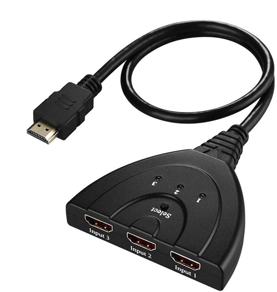 heuvel Slip schoenen fles 3-Port HDMI Splitter Switch Cable Cord 1.65ft 3 In 1 out Auto High Speed  Switcher Splitter Support 3D,1080P For HDMI TV, PS3, Xbox - Walmart.com