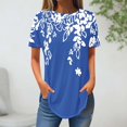 thumbnail image 4 of PEZHADA Blouses pour Femmes Manches 3/4 Mode Féminine Blouse à Manches Courtes Col Rond Hauts Décontractés Blouses pour Femmes Manches Courtes, 4 of 9