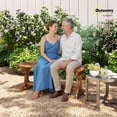 thumbnail image 2 of Outdoor Wooden Bench, 2-Person Rustic Patio Garden Bench Seat, Backless Outdoor Loveseat with Farmhouse X-Shaped Base for Porch, Park, Carbonized, 2 of 9