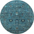thumbnail image 1 of Ahgly Company Indoor Round Oriental Light Blue Industrial Area Rugs, 3' Round, 1 of 4