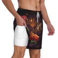 thumbnail image 3 of Goofa Butterfly Sitting on a Flower Printed Men's Swim Trunks Board Shorts Quick Dry Mens Swimming Trunks with Compression Liner,Breathable Fit Hawaii Beach Shorts-X-Large, 3 of 9
