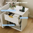 thumbnail image 4 of Fluted Nightstand with Charging Station, Bedside Table with Drawers and Open Storage Space, Metal Handles and Rounded Corners for Safety, Side Tables, End Table Bedroom, 4 of 7