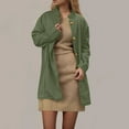 thumbnail image 2 of Yuyuzo Manteau pour Femmes Mi-Long à Col Montant Vestes Blazer d'Affaires Décontractées Automne Hiver Pardessus Uni avec Poches, 2 of 7