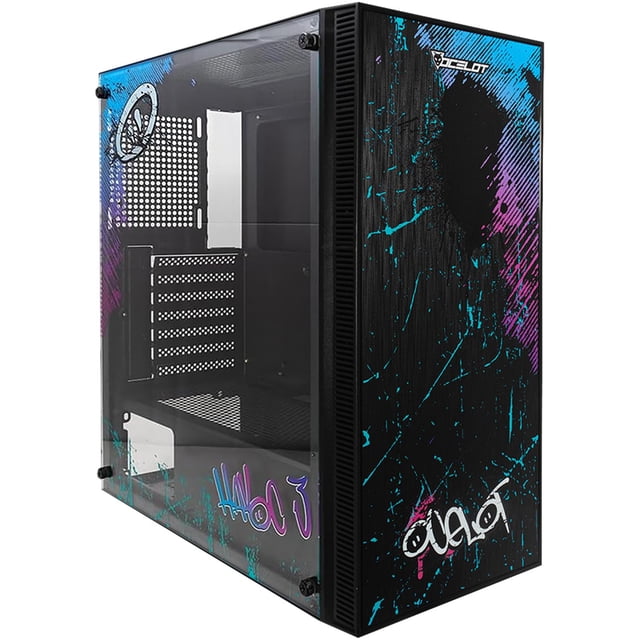 Gabinete Gamer OC-HAVOC 3 E-ATX 3 Fan ARGB Cristal Templado CyberPunk Urbano negro