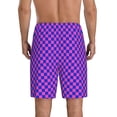thumbnail image 2 of Mens Pajama Pants - Checkered Blue Pink Y2k Retro Sleep Shorts Mens Pajama Shorts, Comfy Pj Pants for Mens Lounge Shorts, 2 of 5