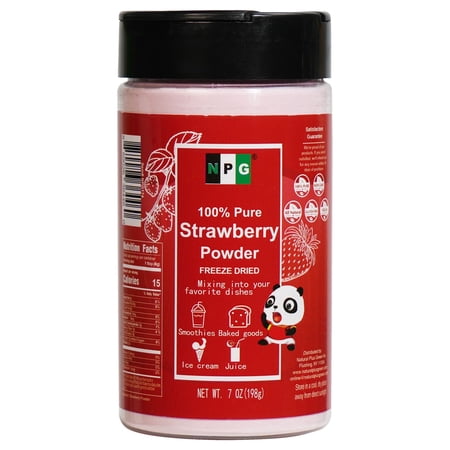 NPG Freeze Dried Strawberry Powder 7 oz, Pure Fruit Natural Flavoring for Smoothies and Baking