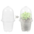 thumbnail image 6 of 15 Packs 3.6 Inch Clear Nursery Pots with Humidity Domes, Variety Sizes Seed Starting Pots with Drainage Holes, Transparent Garden Containers for Succulents, Flowers and Cactus-Clear, 6 of 10