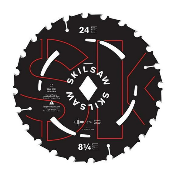 Skilsaw 2885739 Lame de Scie Circulaire en Acier à Pointe en Carbure 8.25 Po Dia. x 0.81 Po, 24 Dents