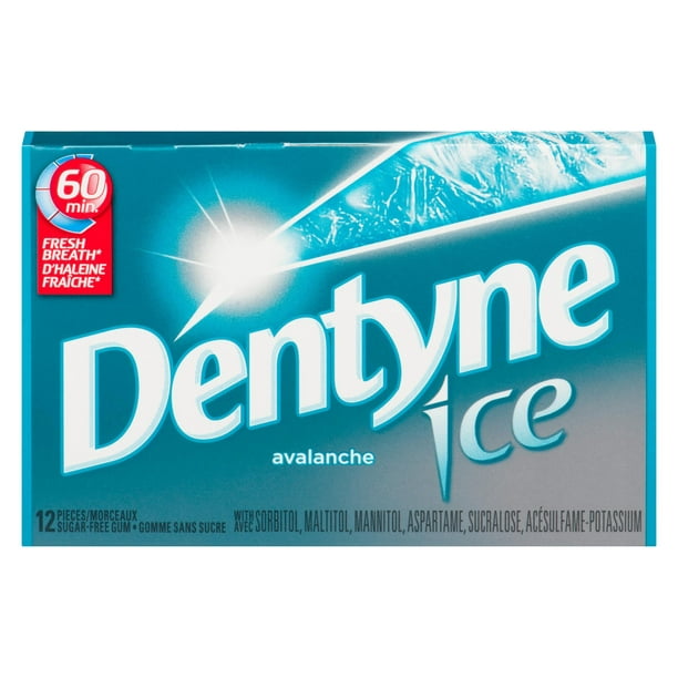 Dentyne Ice Avalanche, Gomme Sans Sucre, 1 Paquet (12 Morceaux) 12 comptes