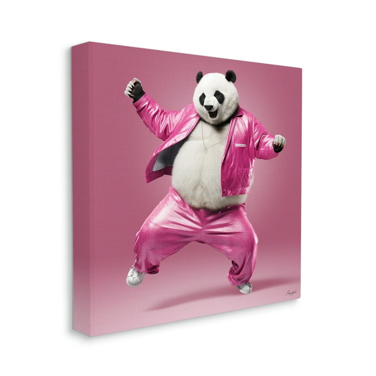 Stupell Industries Dancing Panda in Pink Animals & Insects