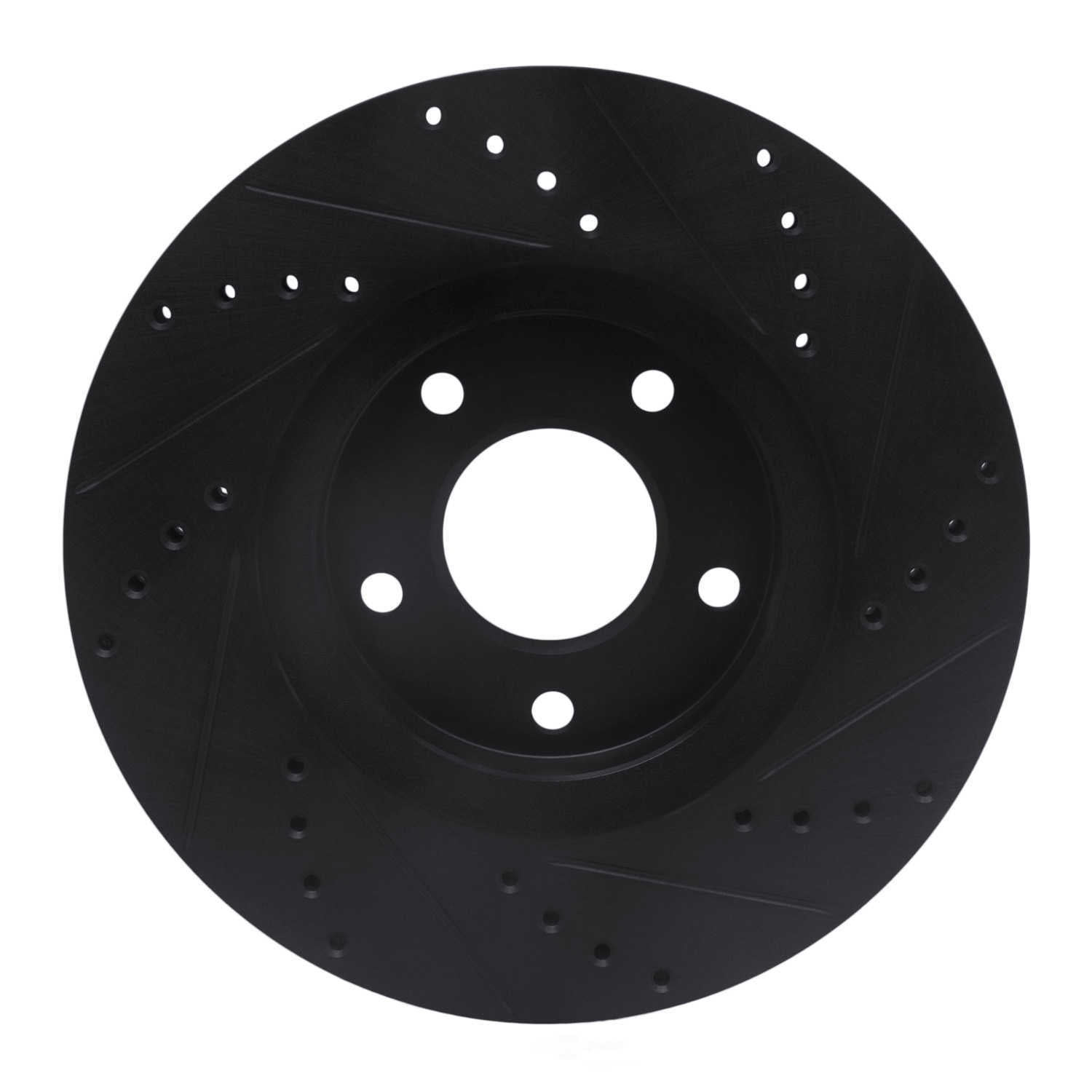 Dynamic Friction Company 633-68005L DFC Brake Rotor - Drilled And Slotted - Black