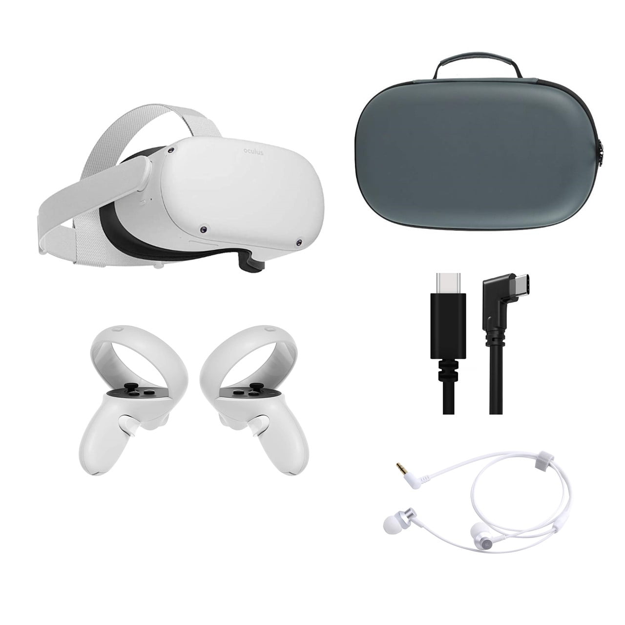 2021 Oculus Quest 2 All-In-One VR Headset 128GB SSD, 1832x1920 up to 90 Hz  Refresh Rate LCD, Holiday Family Gaming Bundle with Mytrix Carrying Case,  