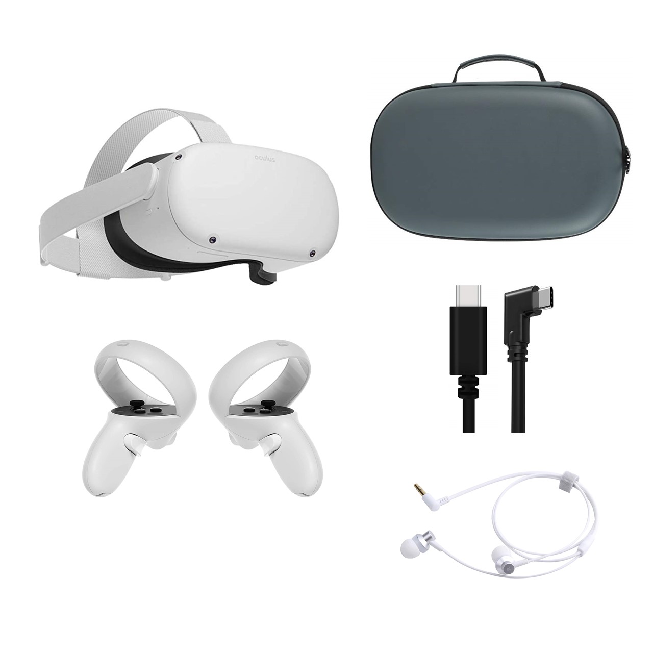 2021 Oculus Quest 2 All-In-One VR Headset, Touch Controllers, 128GB SSD,  1832x1920 up to 90 Hz Refresh Rate LCD, 3D Audio, Mytrix Carrying Case,  Earphone, Link Cable (3M) - Walmart.com