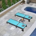 thumbnail image 4 of PURPLE LEAF Outdoor Tanning Lounge Chair Set with Face Hole Aluminum Adjustable Reclining Lounger for Poolside Beach Sunbathing with Wheels Pillows and Table Patio, Turquoise Blue, 4 of 12