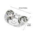 thumbnail image 2 of 304 Stainless Steel Divided Dinner Plate Separate Compartment Tray Anti Mix Food Portion Control Plate Reusable Serving Tray, 2 of 4