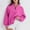 Hot Pink, variant on Gifts Ohufall Women's Fashion Casual Solid Color Zip Lapel Long Sleeve Sweater Top Blouse