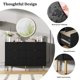 thumbnail image 1 of Cómoda moderna acanalada de 6 cajones - Cómoda ancha de madera con tiradores metálicos - Amplio espacio de almacenamiento para el dormitorio, la sala o el pasillo - Diseño contemporáneo- Negro, 1 of 7