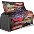thumbnail image 3 of American Flag Welcome Magnetic Mailbox Cover, Firework Eagle Mailbox Wrap Decorative for Garden Yard Home 25.5x21 in, 3 of 6