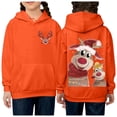 thumbnail image 2 of Toddler Girls Hoodies Long Sleeve Sweatshirt Christmas Printed Hoody Kids Cute Pullovers Top Clothes Trendy Fall Outfits Size 4-5T,Orange, 2 of 5