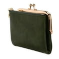 thumbnail image 4 of 2X Monedero Doble Doblez Retro Multifunción Monedero Corto para Mujer con Cremallera Y Beso Cerradura Verde, 4 of 8