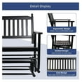 thumbnail image 6 of Patio Glider for Outside, 2-Person Rocking Chair, 440 LBS Capacity, Wooden Outdoor Glider for Backyard, Porch, Garden - Black, 6 of 7