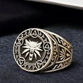 thumbnail image 3 of Witcher Geralt Wolf Signet Ring Axii Magical Talisman Jewelry Aard Igni Yrden 925 Sterling Silver Ring FriendShip Gift Ring || Huzurr, 3 of 5