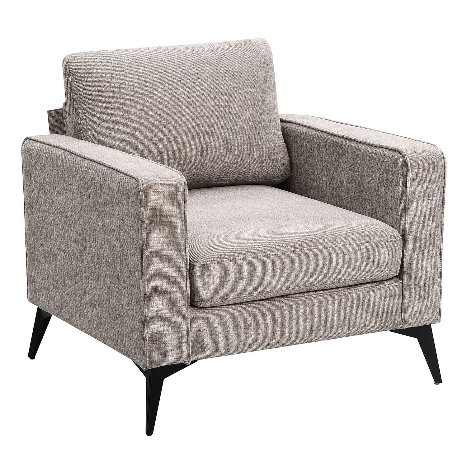 Kadyn Modern 3-Piece Sofa Sets, Upholstered 3-Seat Sofa with Sturdy Metal Legs, Loveseat and Single Chair for Living Room Furniture Set, Camel