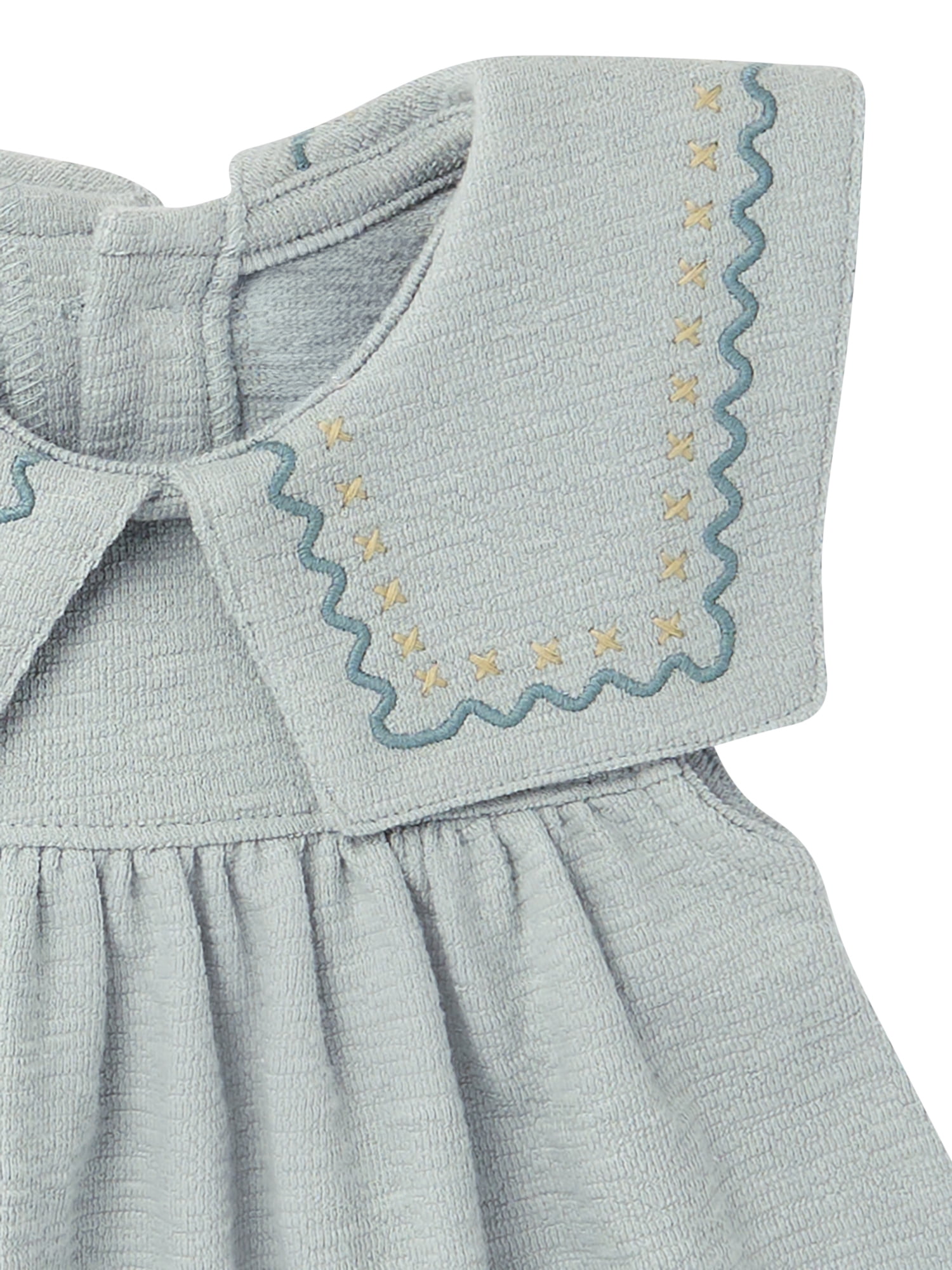Modern Moments by Gerber Baby Girl Novelty Embroidered Collar Dress and Diaper Cover, 2-Piece, Sizes 0/3 Months - 24 Months