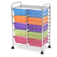 thumbnail image 1 of Gymax Rolling Storage Cart 15 Drawers Organize Shelf Office School, 1 of 9