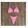 thumbnail image 3 of Womens Sexy Solid Color Thong Bikini Set Skimpy Triangle Swimsuit Swimwear, 3 of 4