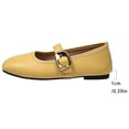 thumbnail image 6 of KIJBLAE Women's Round Toe Solid Mary Jane Flats, Single Strap Slip On Comfortable Casual Shoes for Spring Yellow 38, 6 of 9