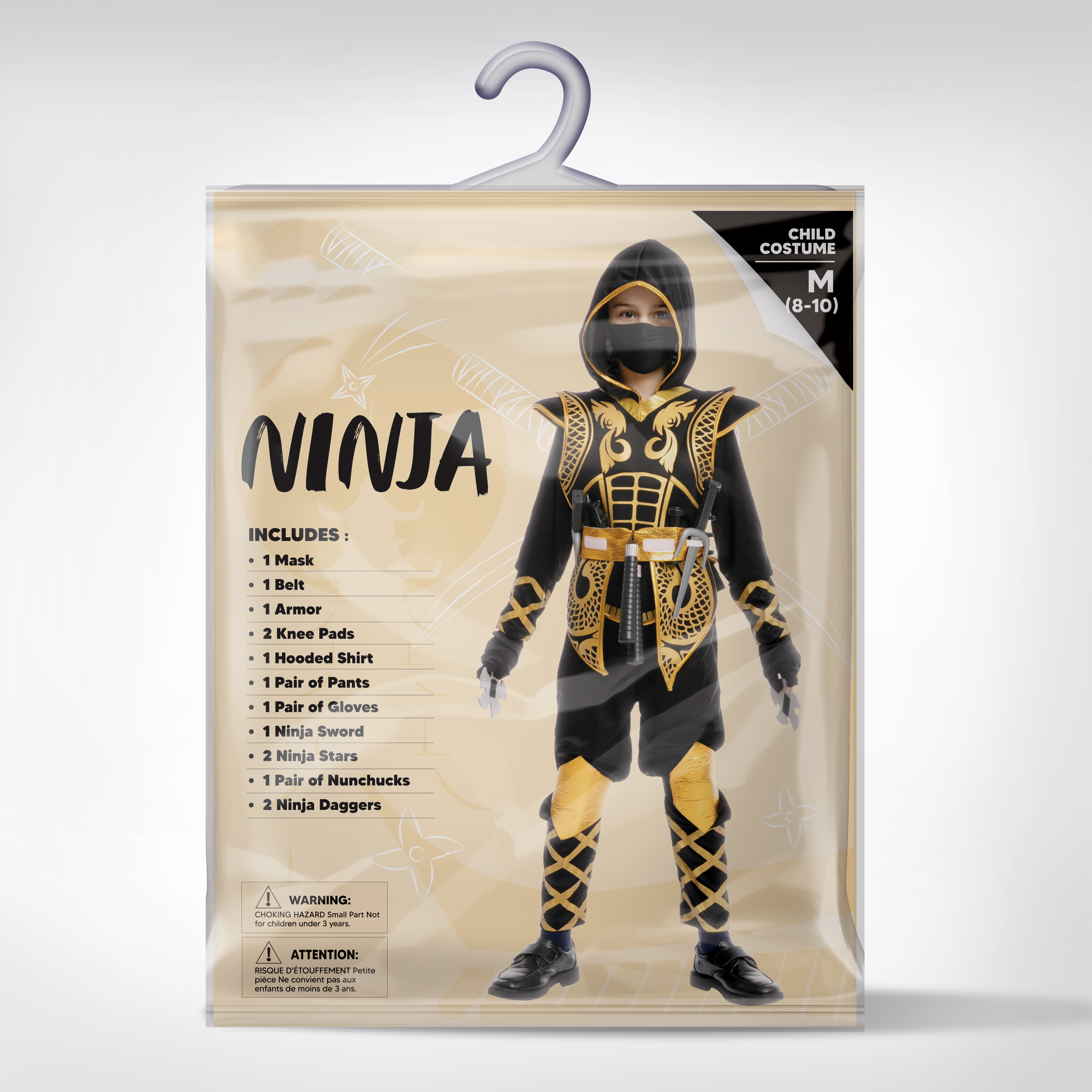 Joyfy Golden Ninja Costume for Kids Up to 12 Years photo 4