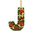 thumbnail image 1 of Adornos navideños personalizados para el árbol | Colgantes con monograma de 26 letras y diseño de gorro de Papá Noel, 1 of 5
