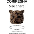 thumbnail image 5 of Gorro de invierno de piel sintética para mujer con orejas de gato, cálido y esponjoso, con estampado de leopardo., 5 of 5