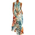 thumbnail image 1 of SZXZYGS Robe Chandail pour Femmes Grande Taille Robe Maxi Convenant aux Femmes Été Mode Femmes Ample Élégante Longue Robe Sans Manches Fendue Plage Robes Florales Robes pour Femmes Manches Longues Automne, 1 of 5