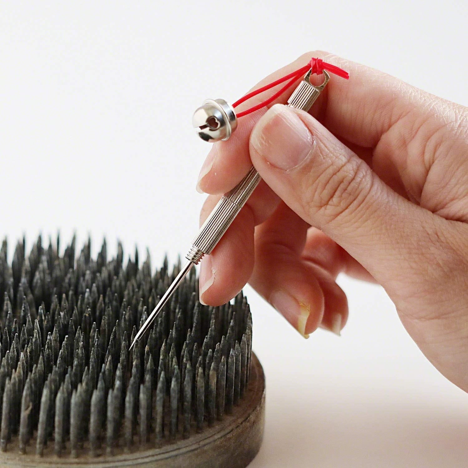 Wazakura Made in Japan Ikebana for Beginners Tool Kit. Koryu Scissors, Brass Kenzan Flower Holder φ3-1/4" + care tool